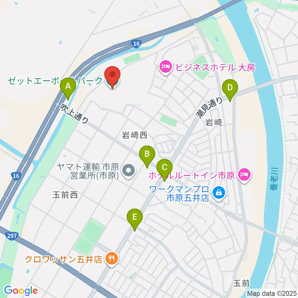 ゼットエーボールパーク周辺のコンビニエンスストア一覧地図