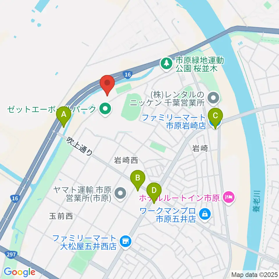 市原市臨海体育館周辺のコンビニエンスストア一覧地図