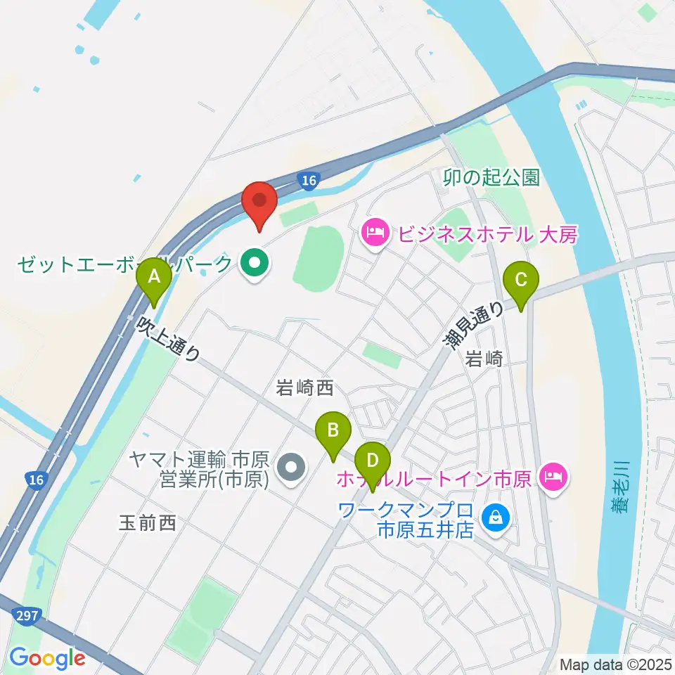 市原市臨海体育館周辺のコンビニエンスストア一覧地図