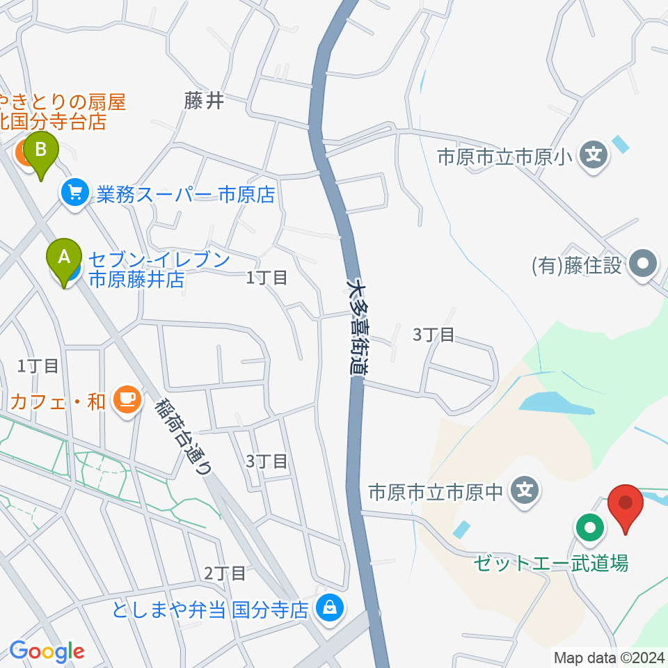 ゼットエー武道場周辺のコンビニエンスストア一覧地図