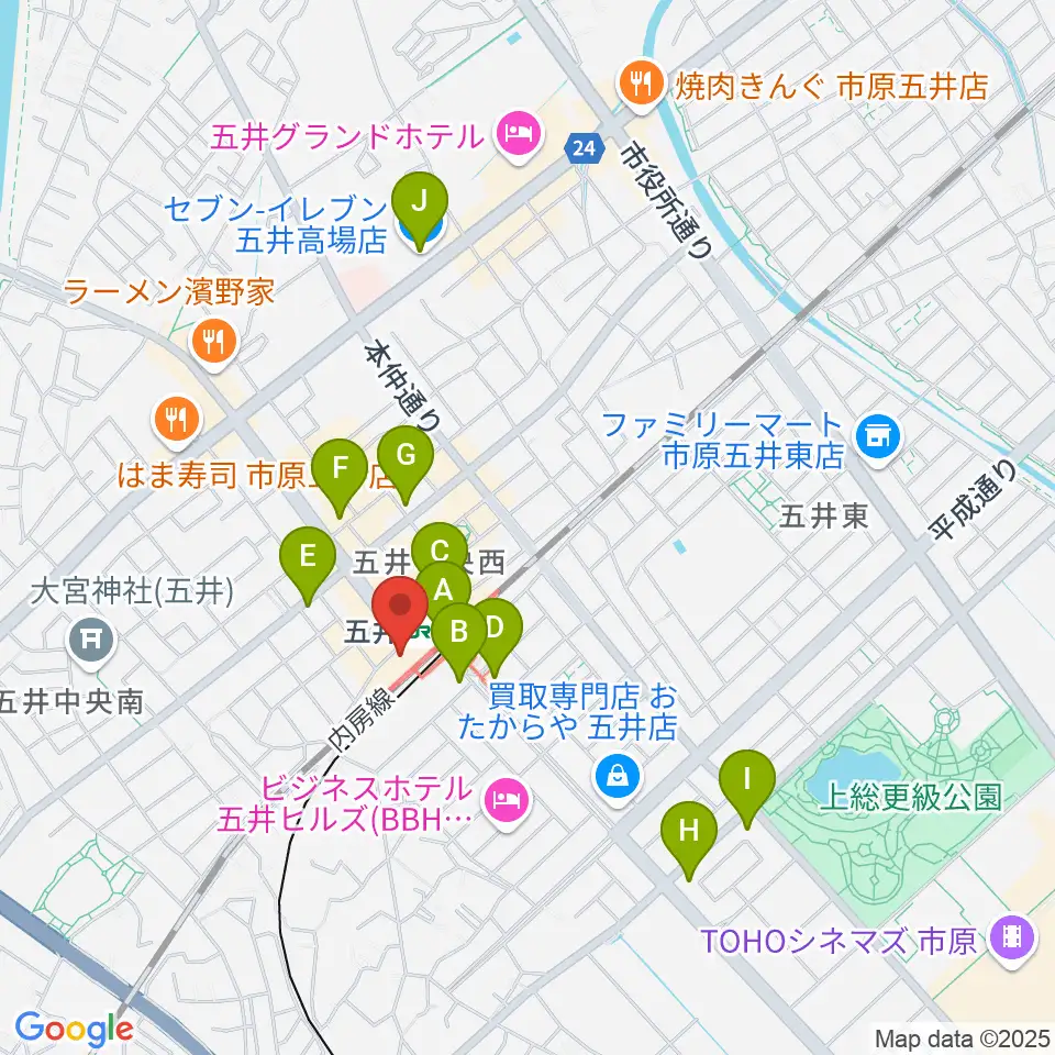 サンプラザ市原周辺のコンビニエンスストア一覧地図