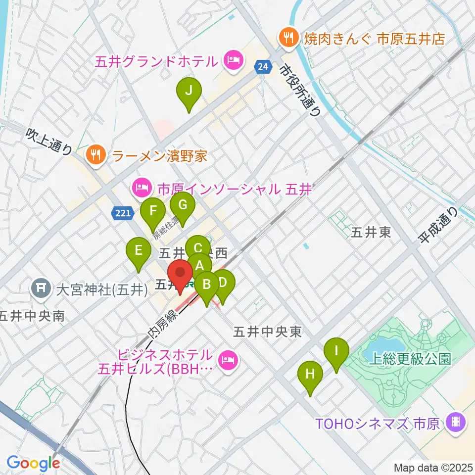 サンプラザ市原周辺のコンビニエンスストア一覧地図