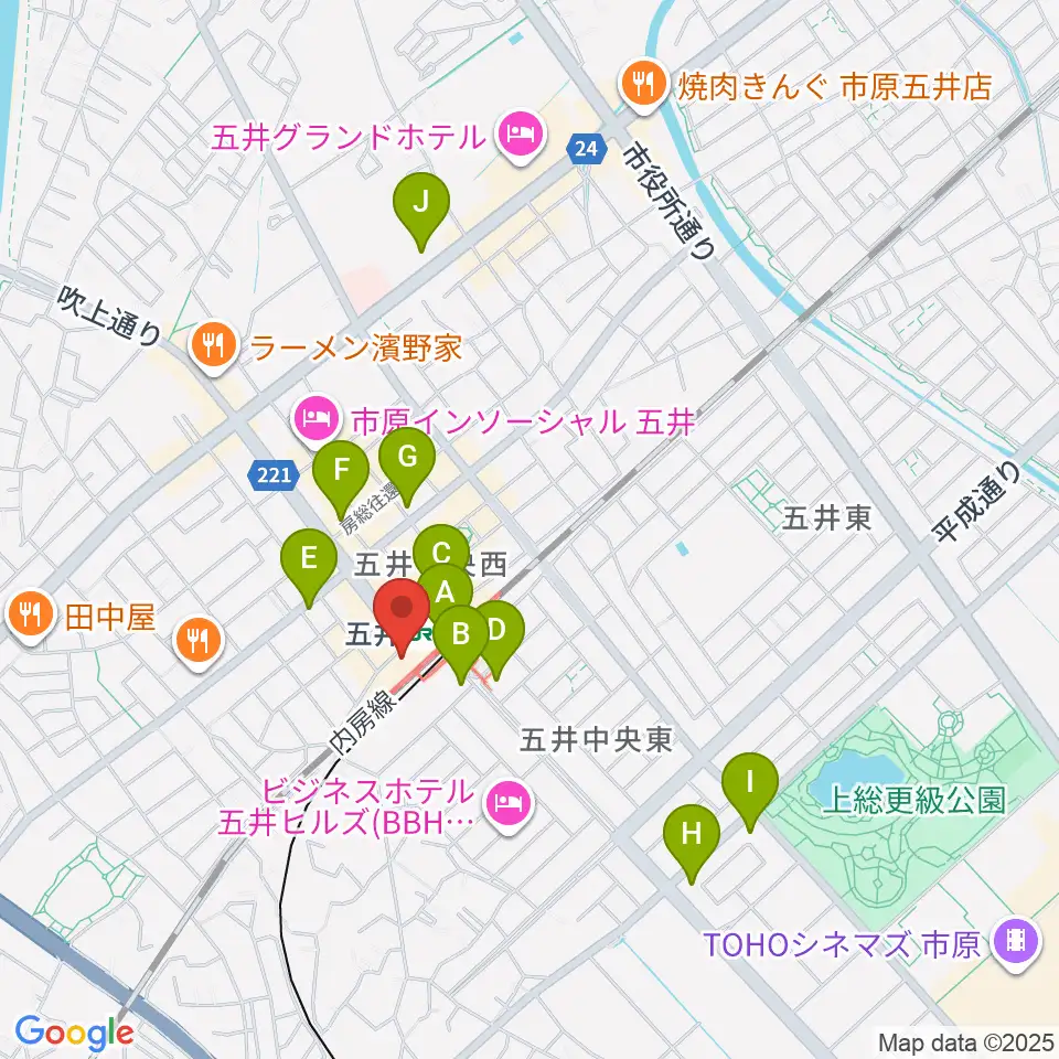 サンプラザ市原周辺のコンビニエンスストア一覧地図