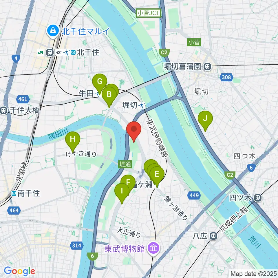 フクシ・エンタープライズ墨田フィールド周辺のコンビニエンスストア一覧地図
