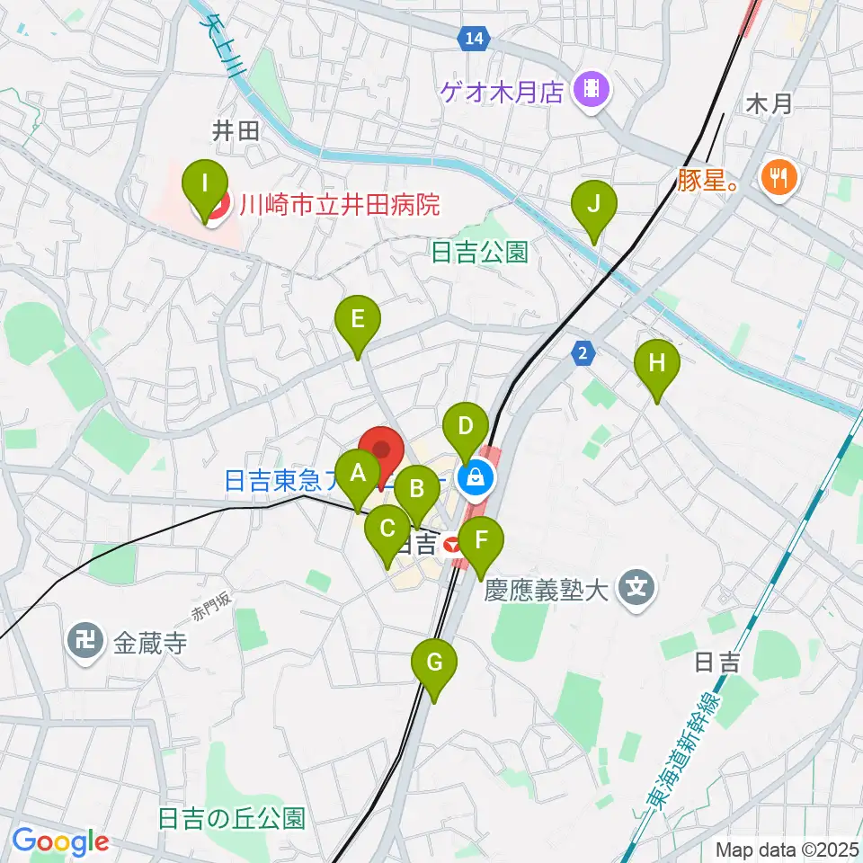グリーンヒル音楽スタジオ周辺のコンビニエンスストア一覧地図