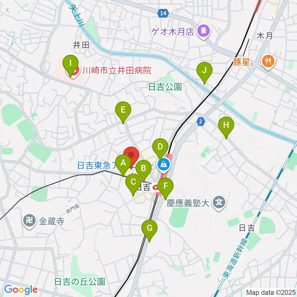 グリーンヒル音楽スタジオ周辺のコンビニエンスストア一覧地図