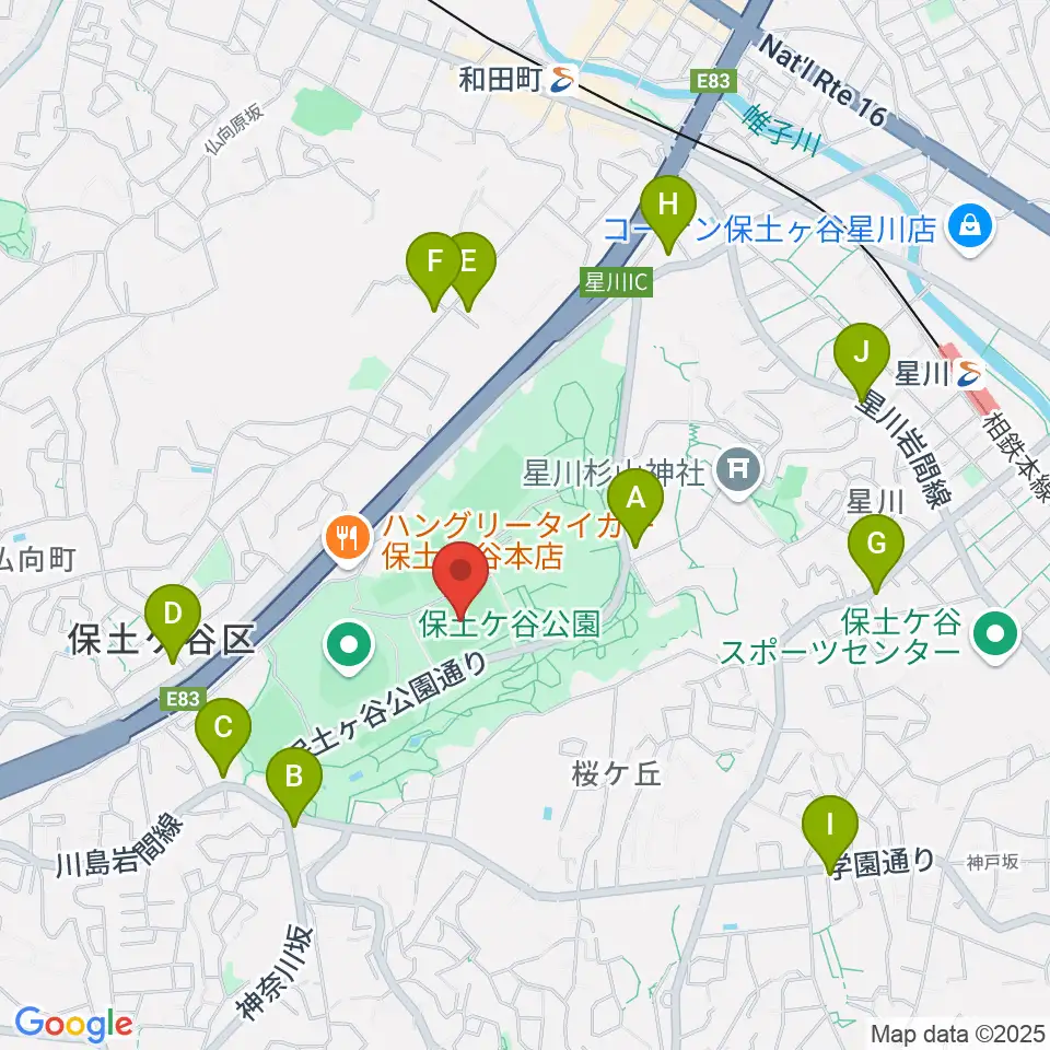 保土ケ谷公園サッカー場周辺のコンビニエンスストア一覧地図