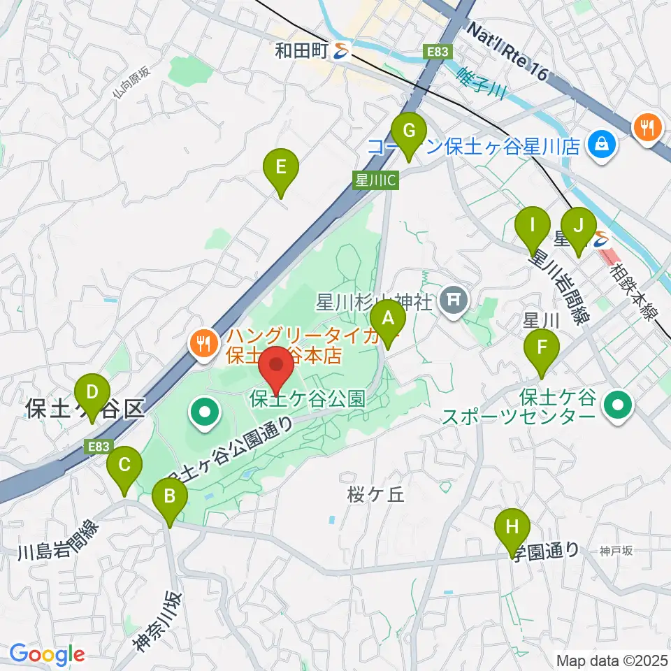 保土ケ谷公園サッカー場周辺のコンビニエンスストア一覧地図