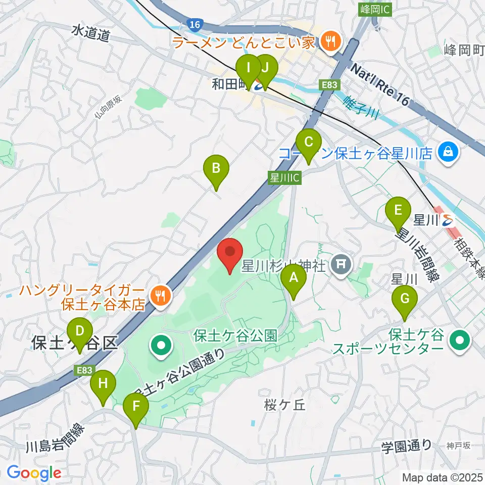 保土ケ谷公園ラグビー場周辺のコンビニエンスストア一覧地図