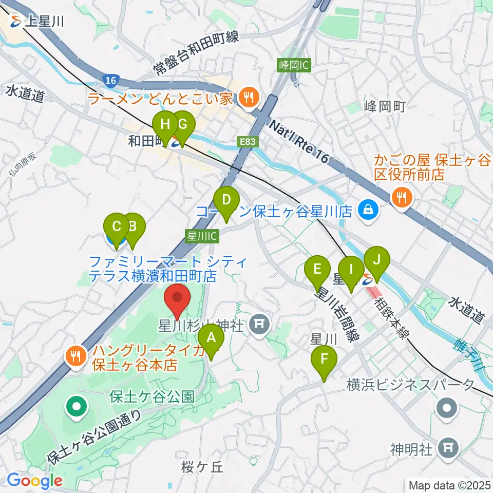 保土ケ谷公園体育館周辺のコンビニエンスストア一覧地図