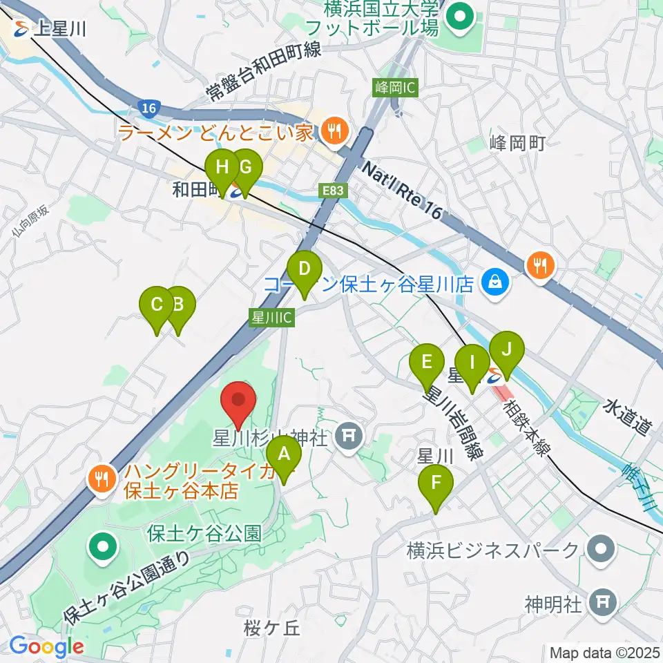保土ケ谷公園体育館周辺のコンビニエンスストア一覧地図