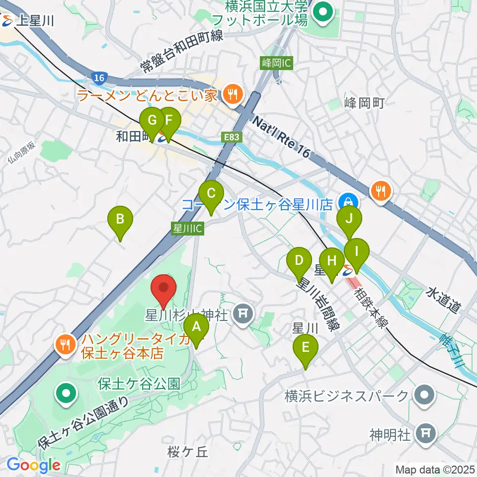 保土ケ谷公園体育館周辺のコンビニエンスストア一覧地図