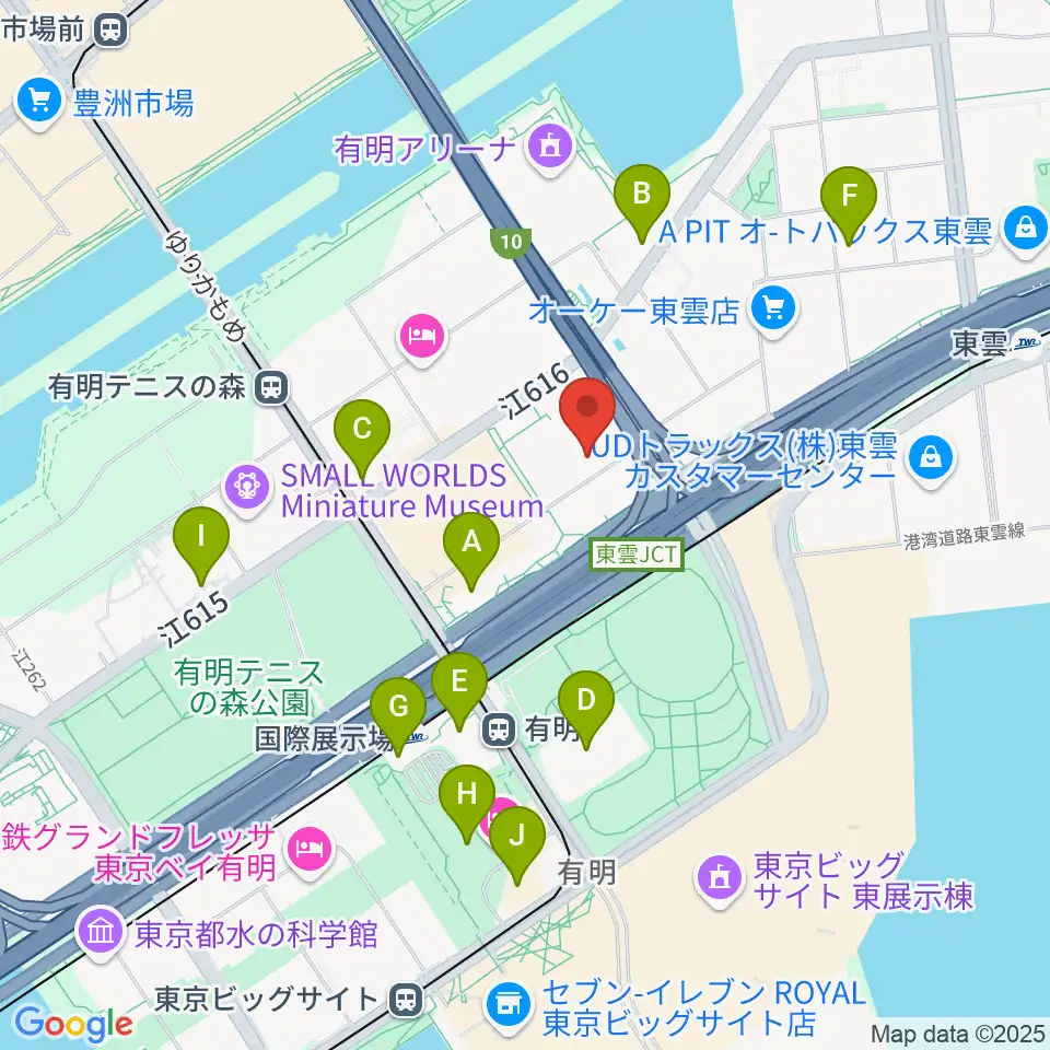 有明四季劇場周辺のコンビニエンスストア一覧地図