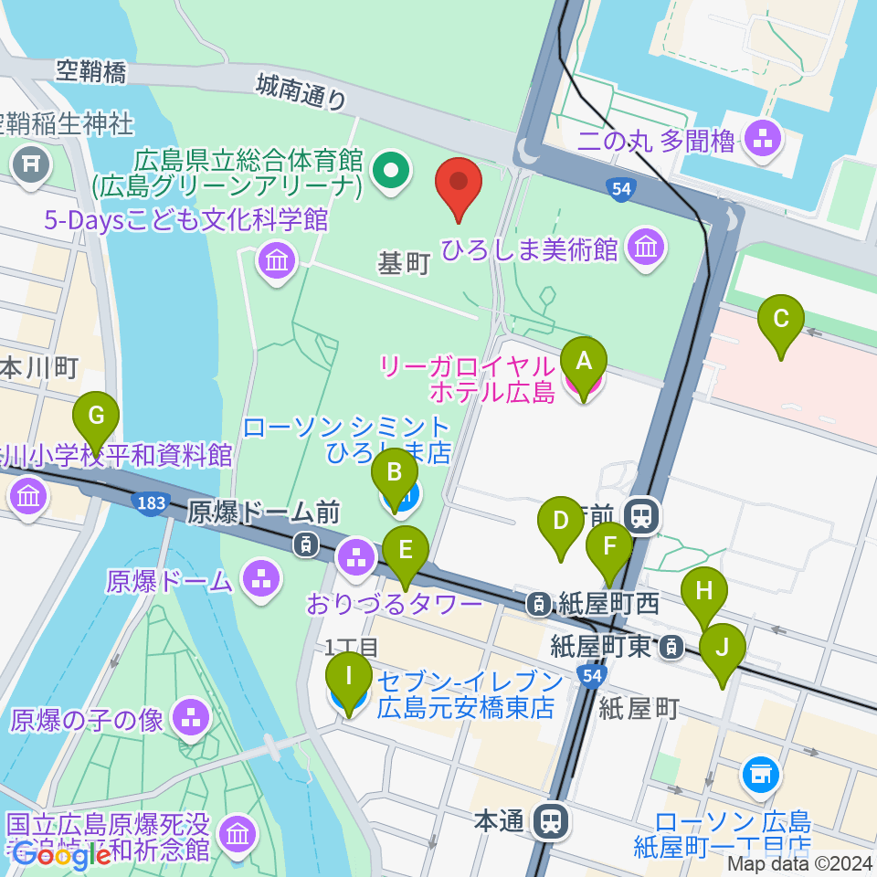 広島県立総合体育館周辺のコンビニエンスストア一覧地図