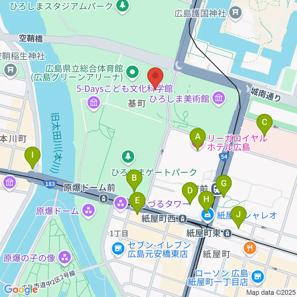 広島県立総合体育館周辺のコンビニエンスストア一覧地図