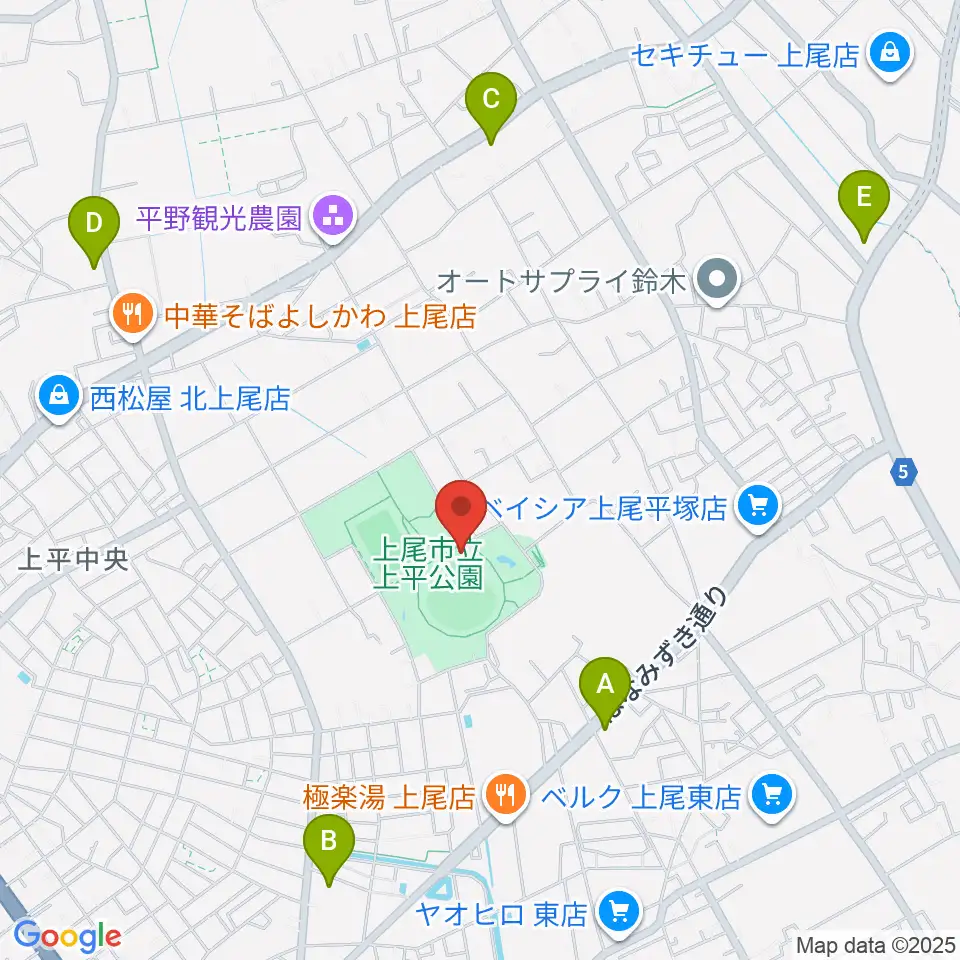 UDトラックス上尾スタジアム周辺のコンビニエンスストア一覧地図