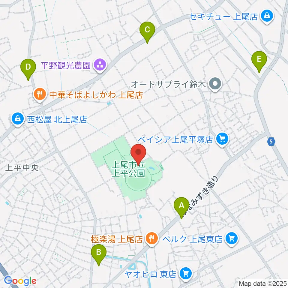 UDトラックス上尾スタジアム周辺のコンビニエンスストア一覧地図