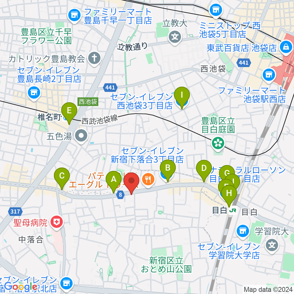 アルル貸しスタジオ・スタジオ銀河周辺のコンビニエンスストア一覧地図