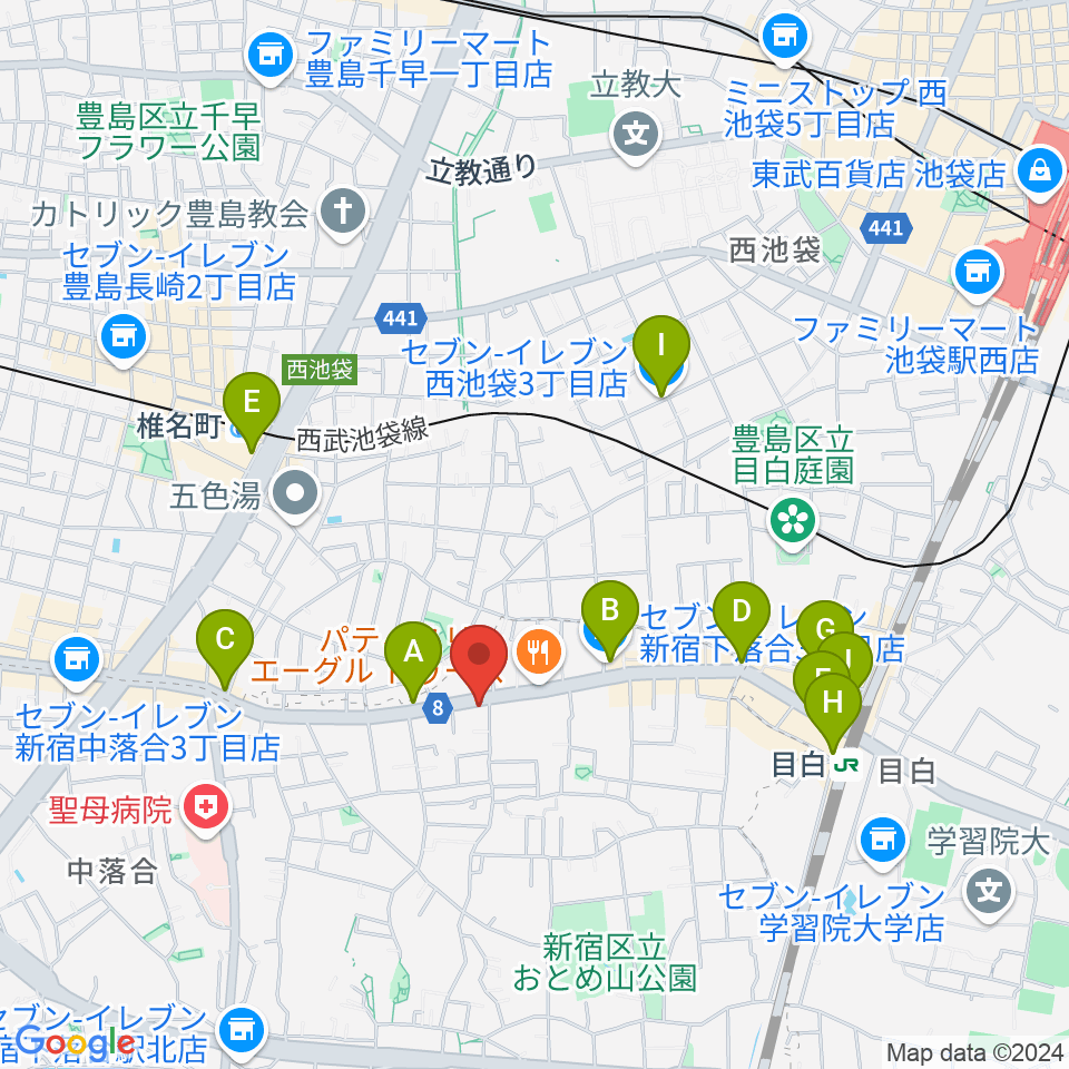 スタジオアルル・スタジオ銀河周辺のコンビニエンスストア一覧地図