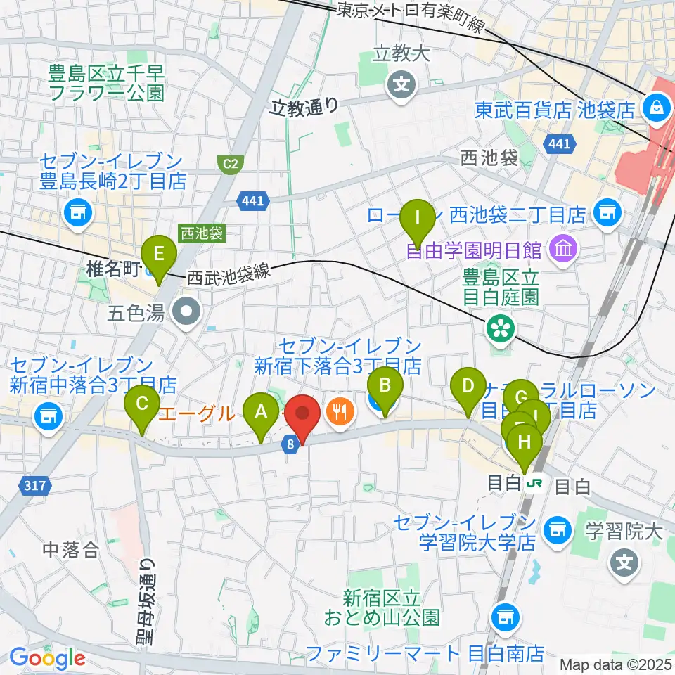 スタジオアルル・スタジオ銀河周辺のコンビニエンスストア一覧地図