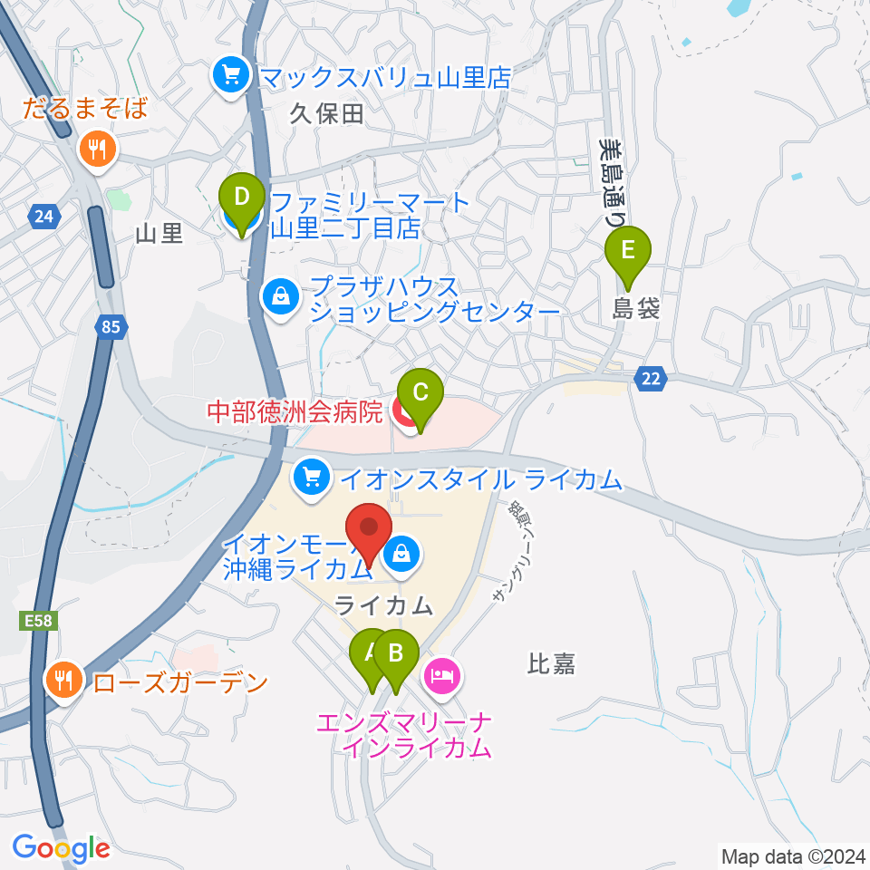 シネマライカム周辺のコンビニエンスストア一覧地図