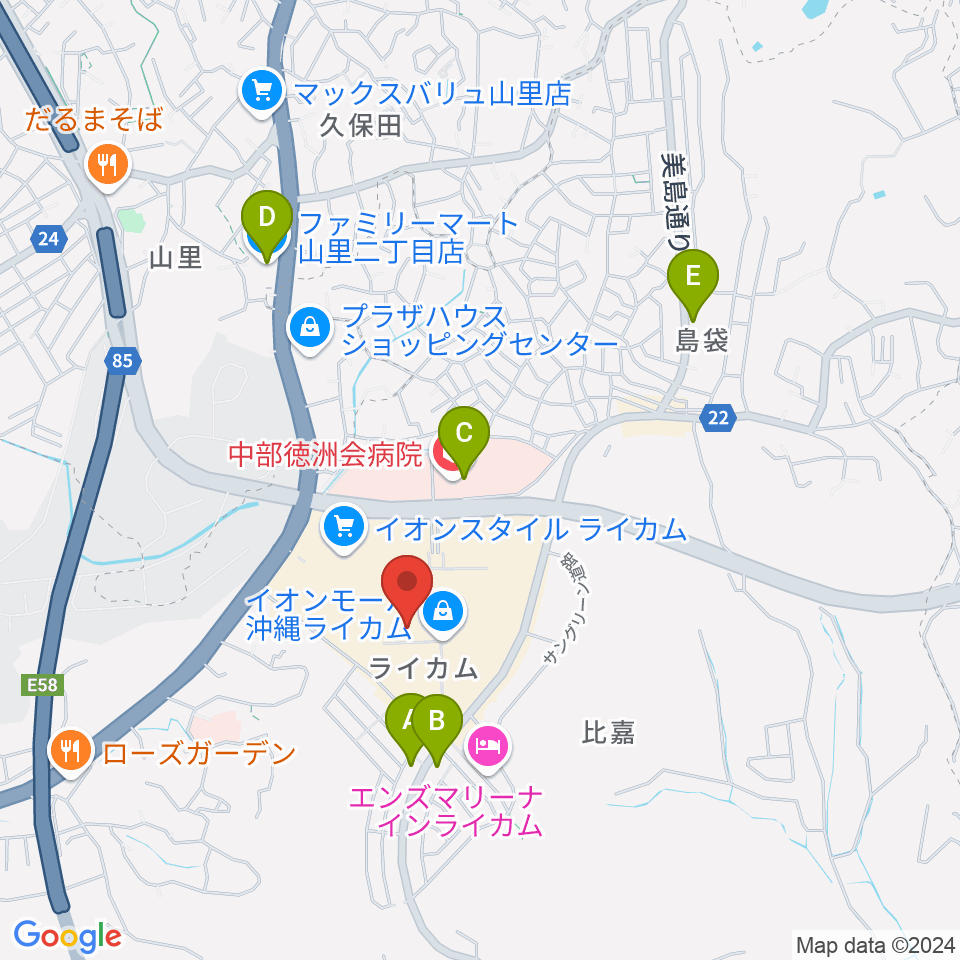 シネマライカム周辺のコンビニエンスストア一覧地図