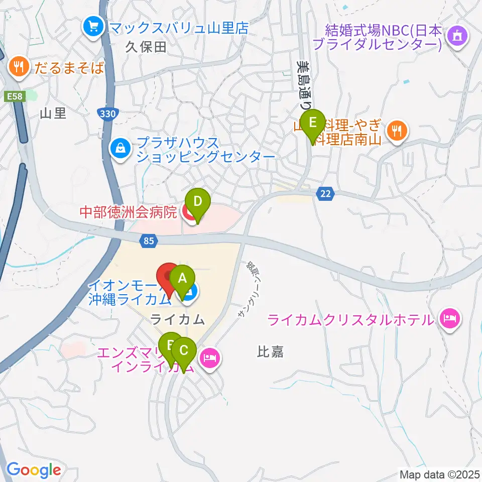 シネマライカム周辺のコンビニエンスストア一覧地図