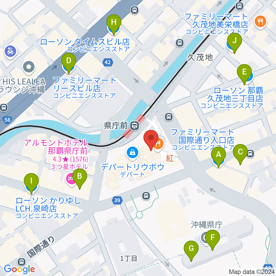 シネマパレット 周辺のコンビニエンスストア一覧地図