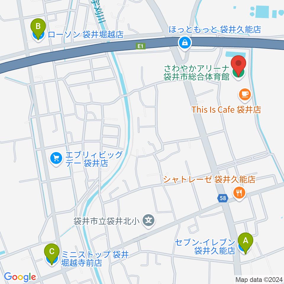 さわやかアリーナ袋井市総合体育館周辺のコンビニエンスストア一覧地図