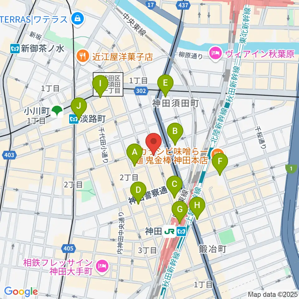 バンブルビースタジオ周辺のコンビニエンスストア一覧地図
