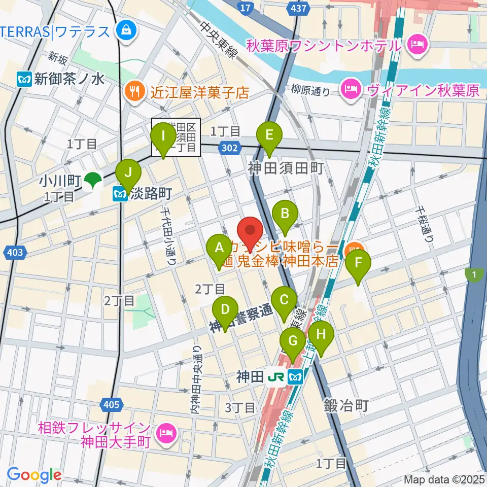 バンブルビースタジオ周辺のコンビニエンスストア一覧地図