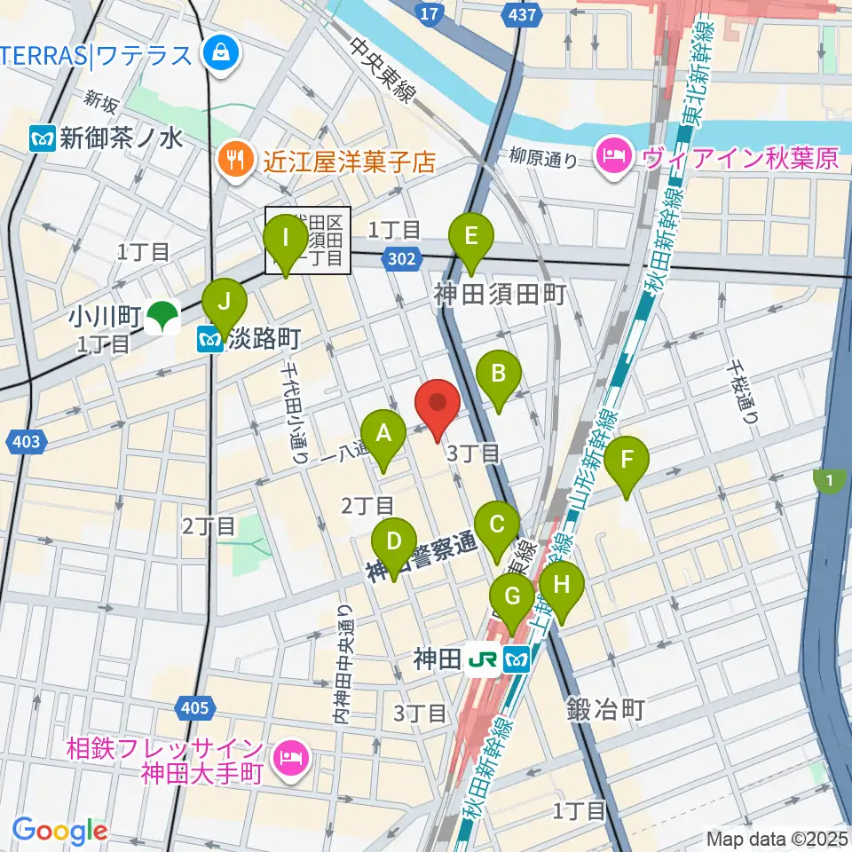 バンブルビースタジオ周辺のコンビニエンスストア一覧地図