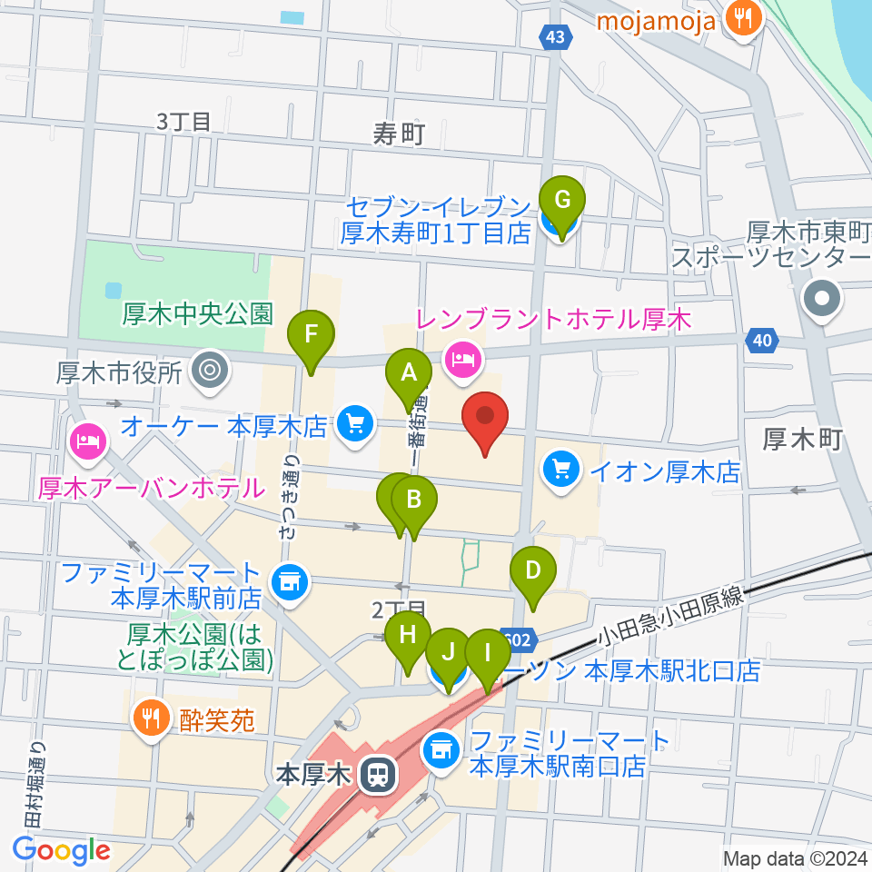 あつぎのえいがかんkiki周辺のコンビニエンスストア一覧地図