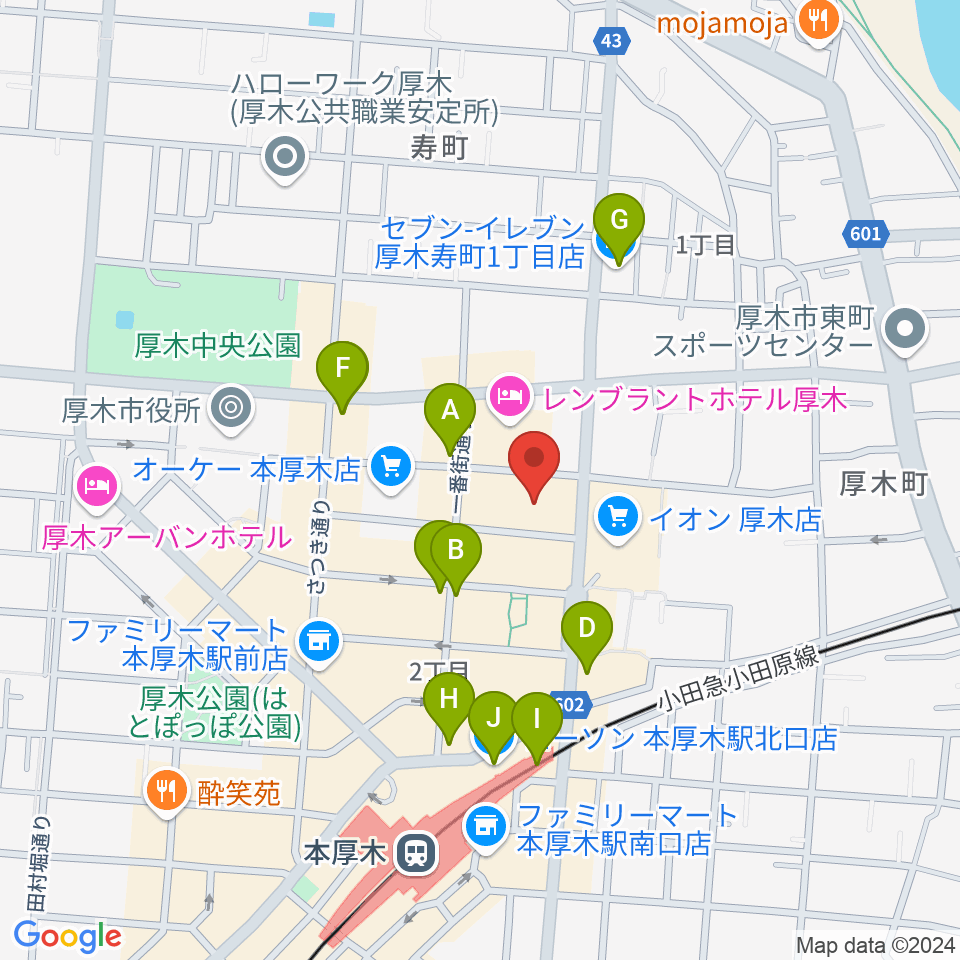 あつぎのえいがかんkiki周辺のコンビニエンスストア一覧地図