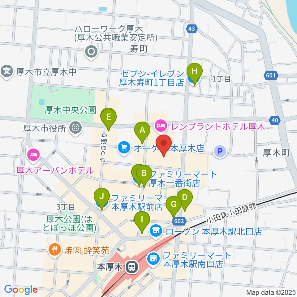 あつぎのえいがかんkiki周辺のコンビニエンスストア一覧地図