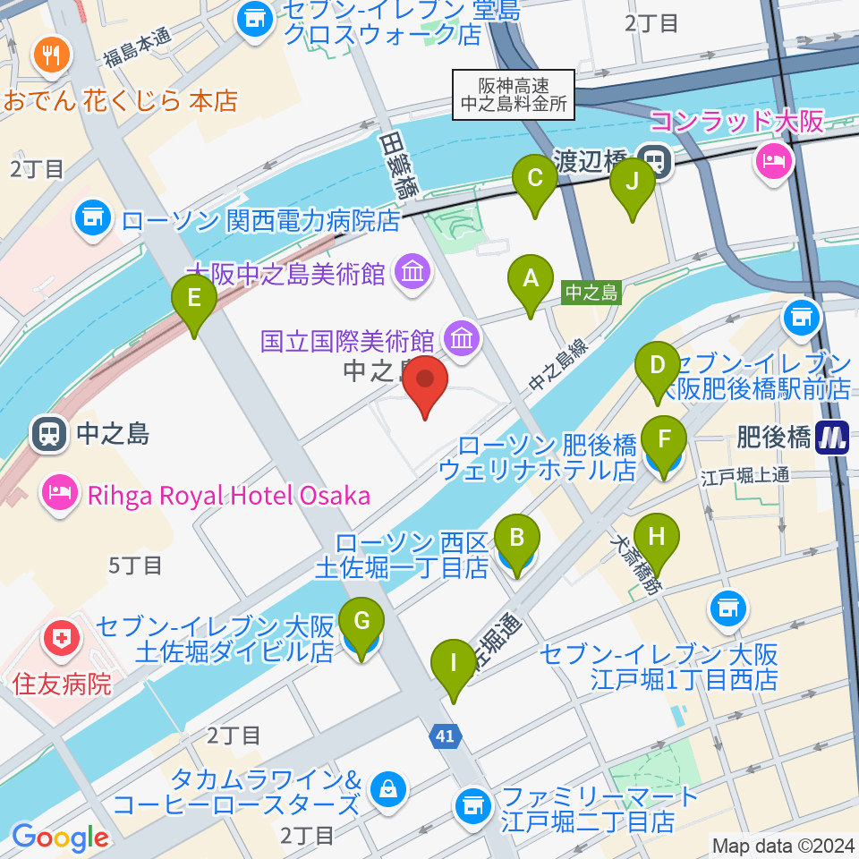 大阪市立科学館周辺のコンビニエンスストア一覧地図