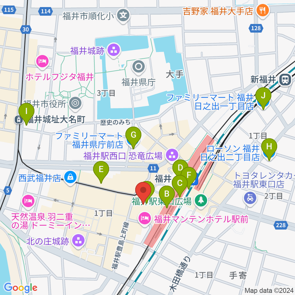 セーレンプラネット周辺のコンビニエンスストア一覧地図