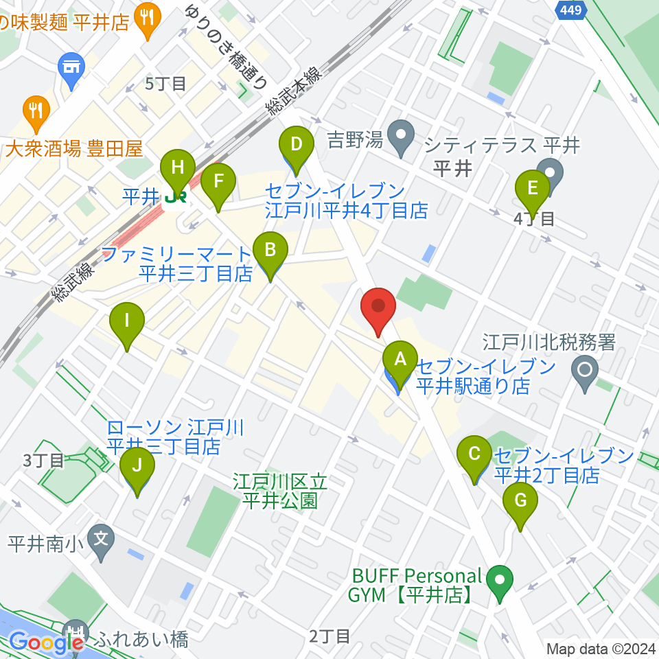 スタジオ・オトキチ周辺のコンビニエンスストア一覧地図