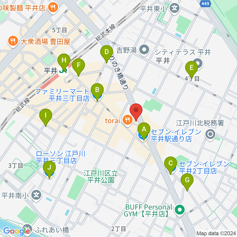 スタジオ・オトキチ周辺のコンビニエンスストア一覧地図