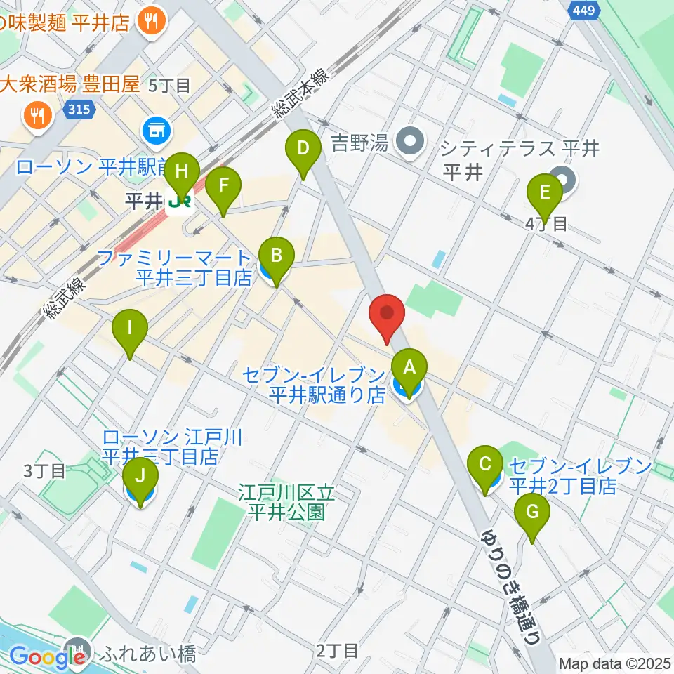 スタジオ・オトキチ周辺のコンビニエンスストア一覧地図