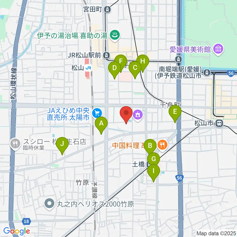 松山コスモシアター周辺のコンビニエンスストア一覧地図