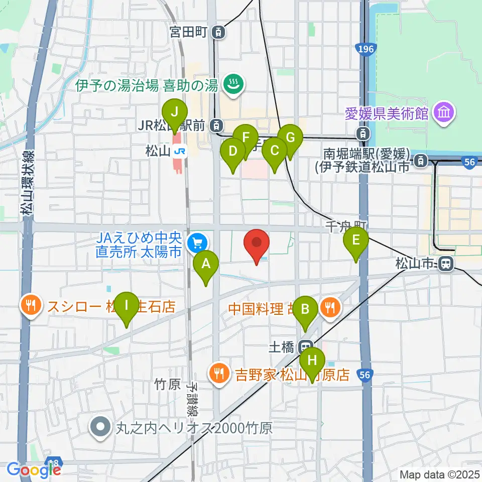 松山コスモシアター周辺のコンビニエンスストア一覧地図