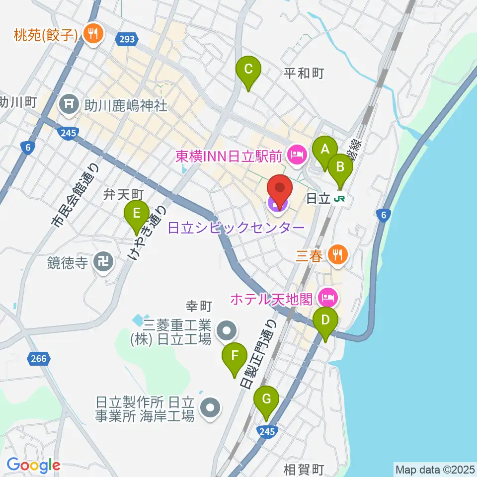 日立シビックセンター天球劇場周辺のコンビニエンスストア一覧地図