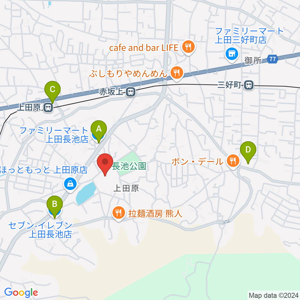 上田創造館周辺のコンビニエンスストア一覧地図