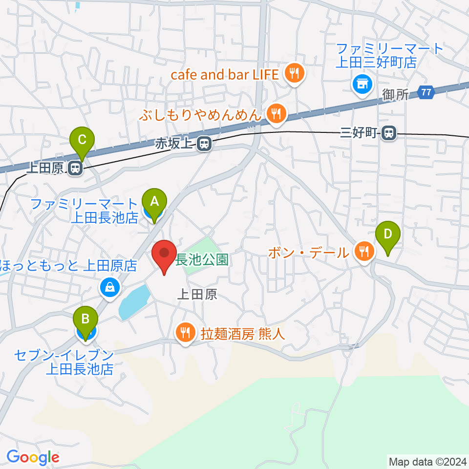 上田創造館周辺のコンビニエンスストア一覧地図