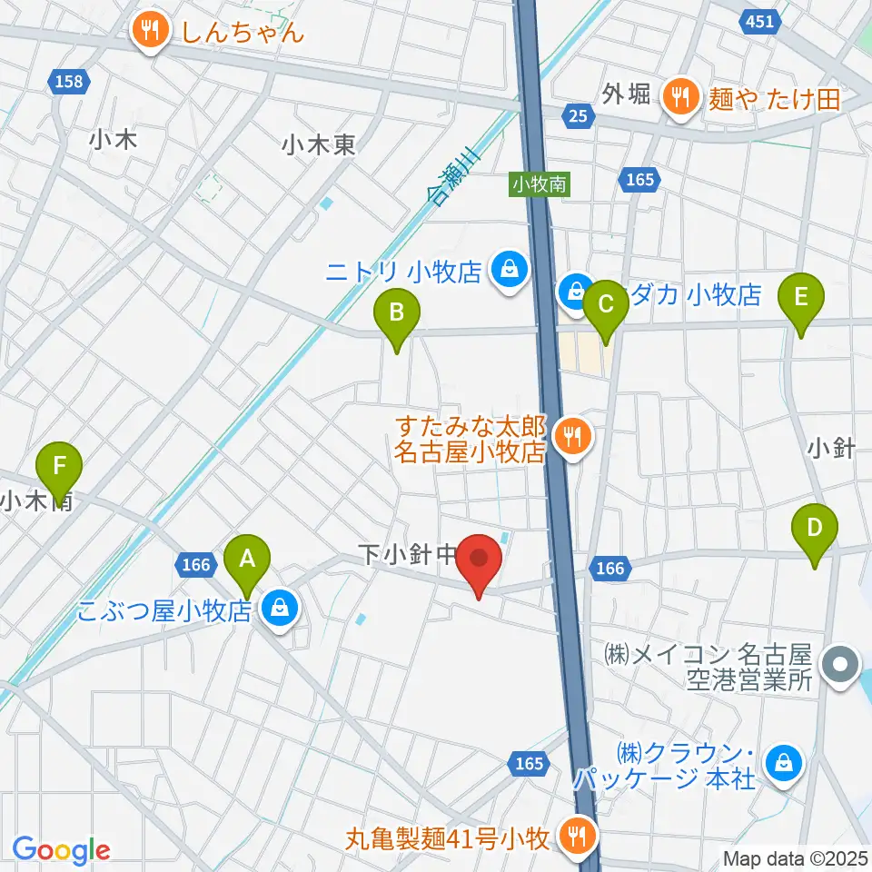 小牧市北里市民センター周辺のコンビニエンスストア一覧地図