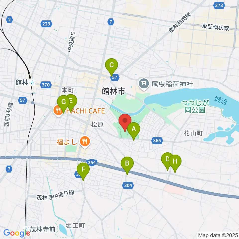 ダノン城沼アリーナ周辺のコンビニエンスストア一覧地図