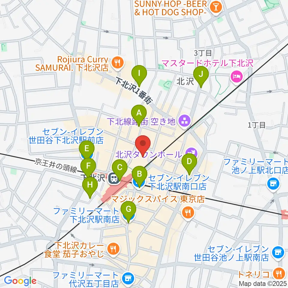 下北沢Flowers Loft周辺のコンビニエンスストア一覧地図