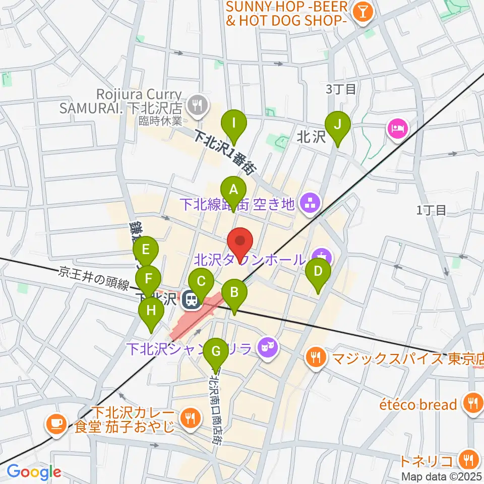 下北沢Flowers Loft周辺のコンビニエンスストア一覧地図