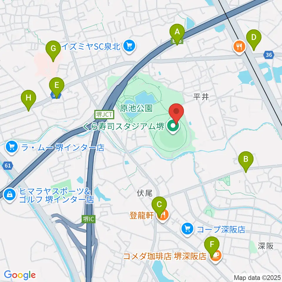 くら寿司スタジアム堺周辺のコンビニエンスストア一覧地図